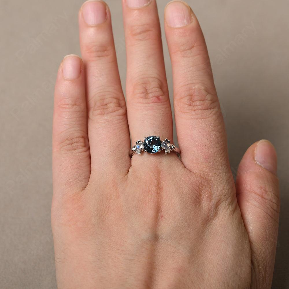 Three Stone London Blue Topaz Mother Ring - Palmary