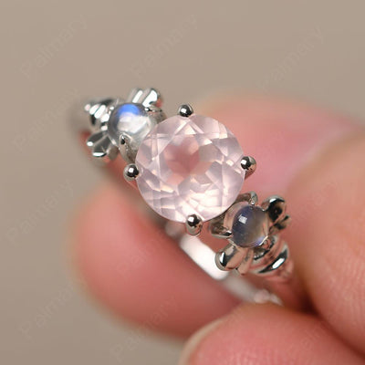 Three Stone Rose Quartz Mother Ring - Palmary