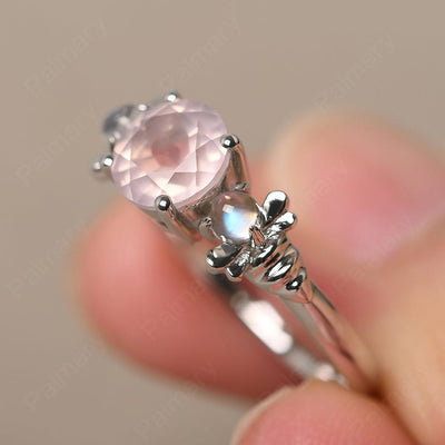 Three Stone Rose Quartz Mother Ring - Palmary