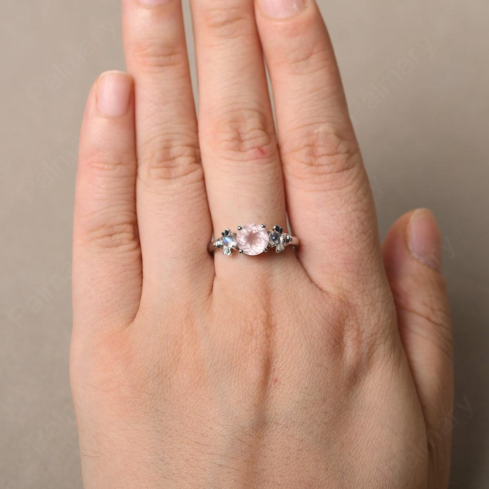 Three Stone Rose Quartz Mother Ring – Palmary