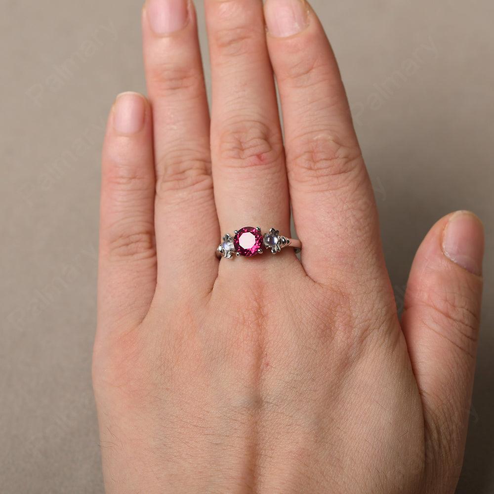 Three Stone Ruby Mother Ring - Palmary