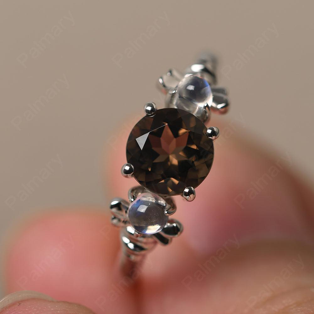 Three Stone Smoky Quartz  Mother Ring - Palmary