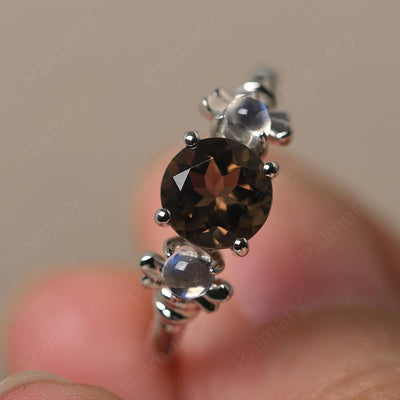 Three Stone Smoky Quartz  Mother Ring - Palmary