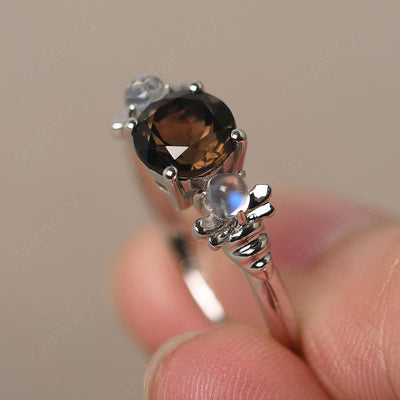 Three Stone Smoky Quartz  Mother Ring - Palmary