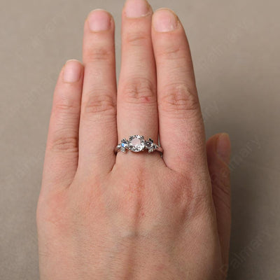 Three Stone White Topaz Mother Ring - Palmary
