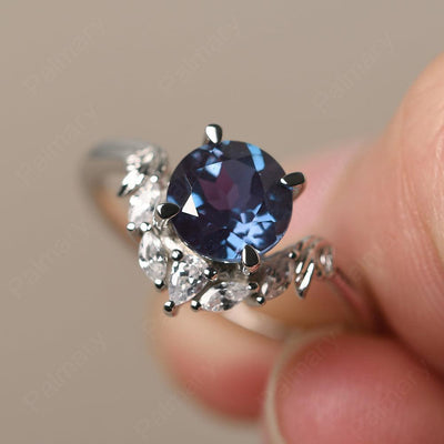Round Alexandrite Alternative Engagement Rings - Palmary