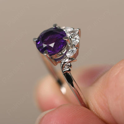 Round Amethyst Alternative Engagement Rings - Palmary