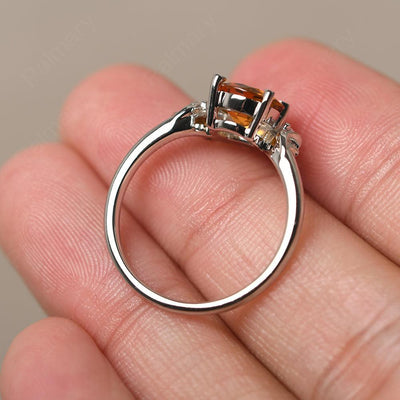 Round Citrine Alternative Engagement Rings - Palmary