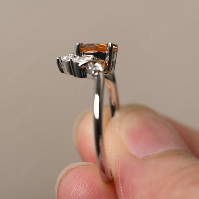 Round Citrine Alternative Engagement Rings - Palmary