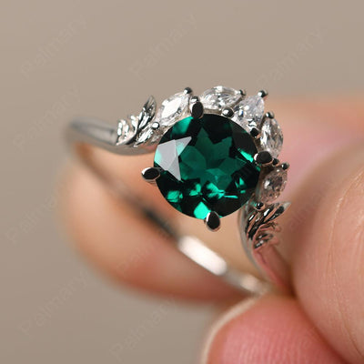 Round Emerald Alternative Engagement Rings - Palmary