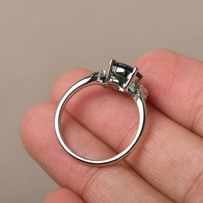 Round Emerald Alternative Engagement Rings - Palmary
