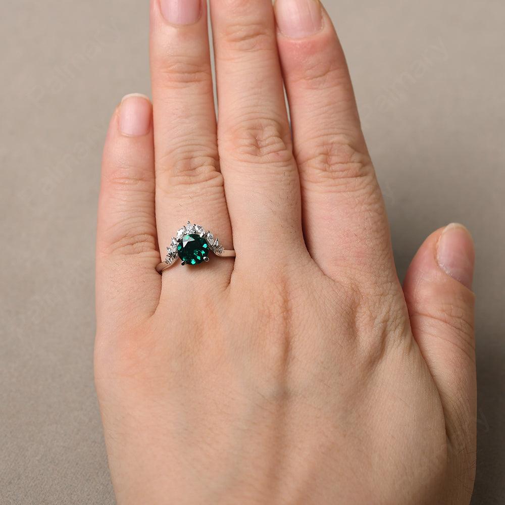 Round Emerald Alternative Engagement Rings - Palmary