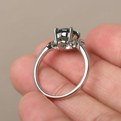 Round Green Sapphire Alternative Engagement Rings - Palmary