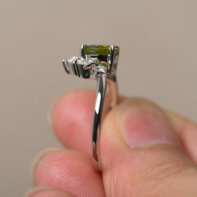 Round Peridot Alternative Engagement Rings - Palmary