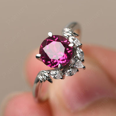 Round Ruby Alternative Engagement Rings - Palmary