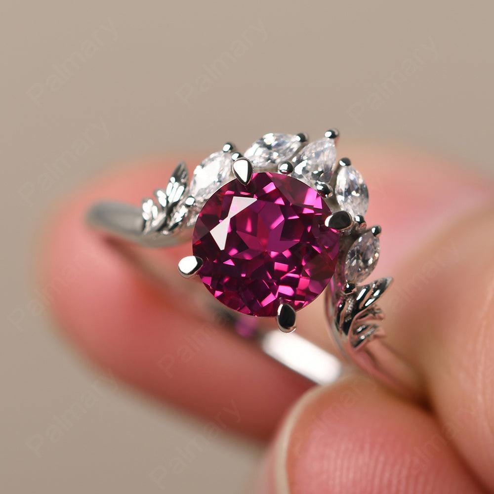Round Ruby Alternative Engagement Rings - Palmary