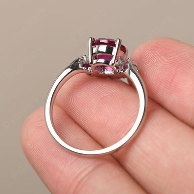 Round Ruby Alternative Engagement Rings - Palmary