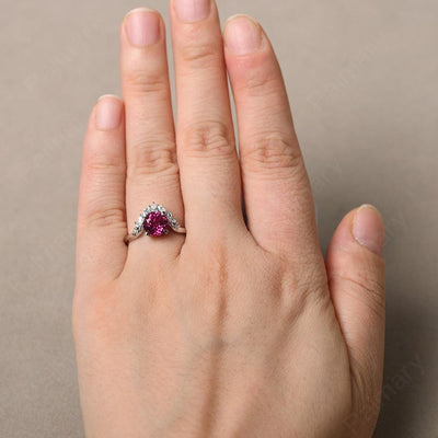 Round Ruby Alternative Engagement Rings - Palmary