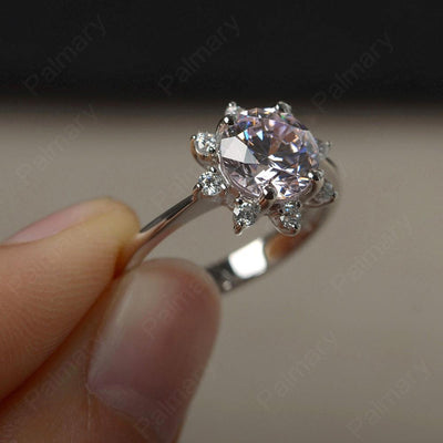 Round Cut Cubic Zirconia Halo Rings - Palmary