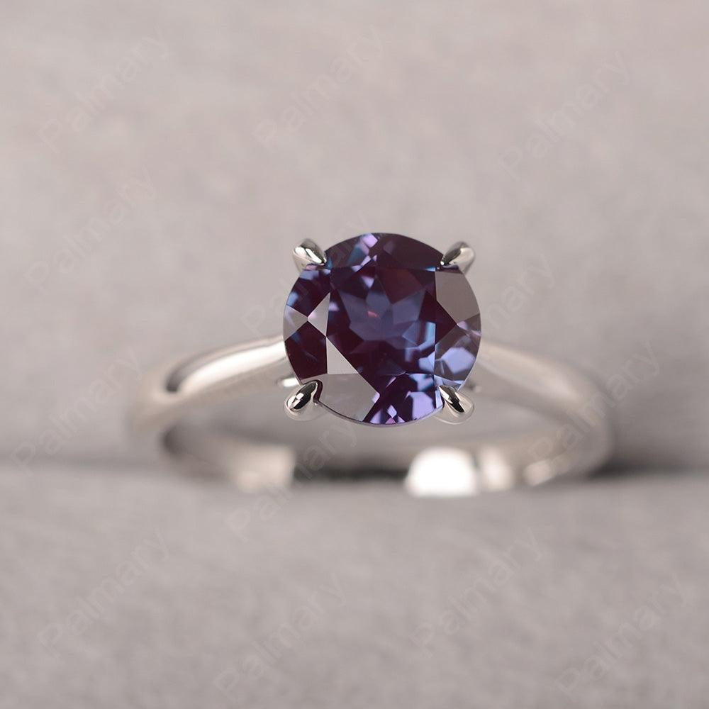 Sharp Prong Round Alexandrite Solitaire Ring - Palmary