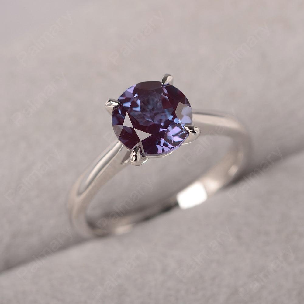 Sharp Prong Round Alexandrite Solitaire Ring - Palmary