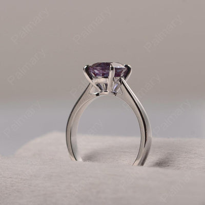 Sharp Prong Round Alexandrite Solitaire Ring - Palmary