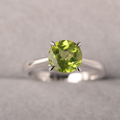 Sharp Prong Round Peridot Solitaire Ring - Palmary