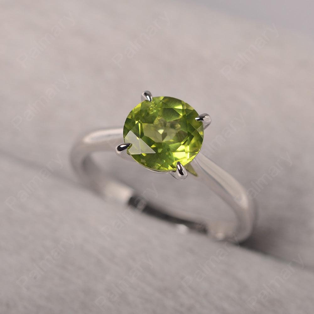 Sharp Prong Round Peridot Solitaire Ring - Palmary