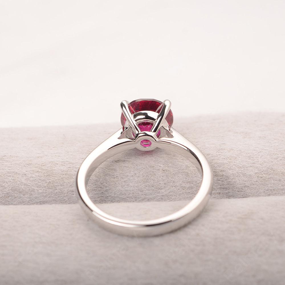 Sharp Prong Round Ruby Solitaire Ring - Palmary