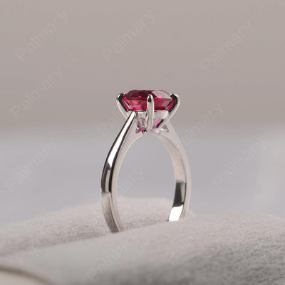 Sharp Prong Round Ruby Solitaire Ring - Palmary