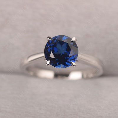 Sharp Prong Round Sapphire Solitaire Ring - Palmary