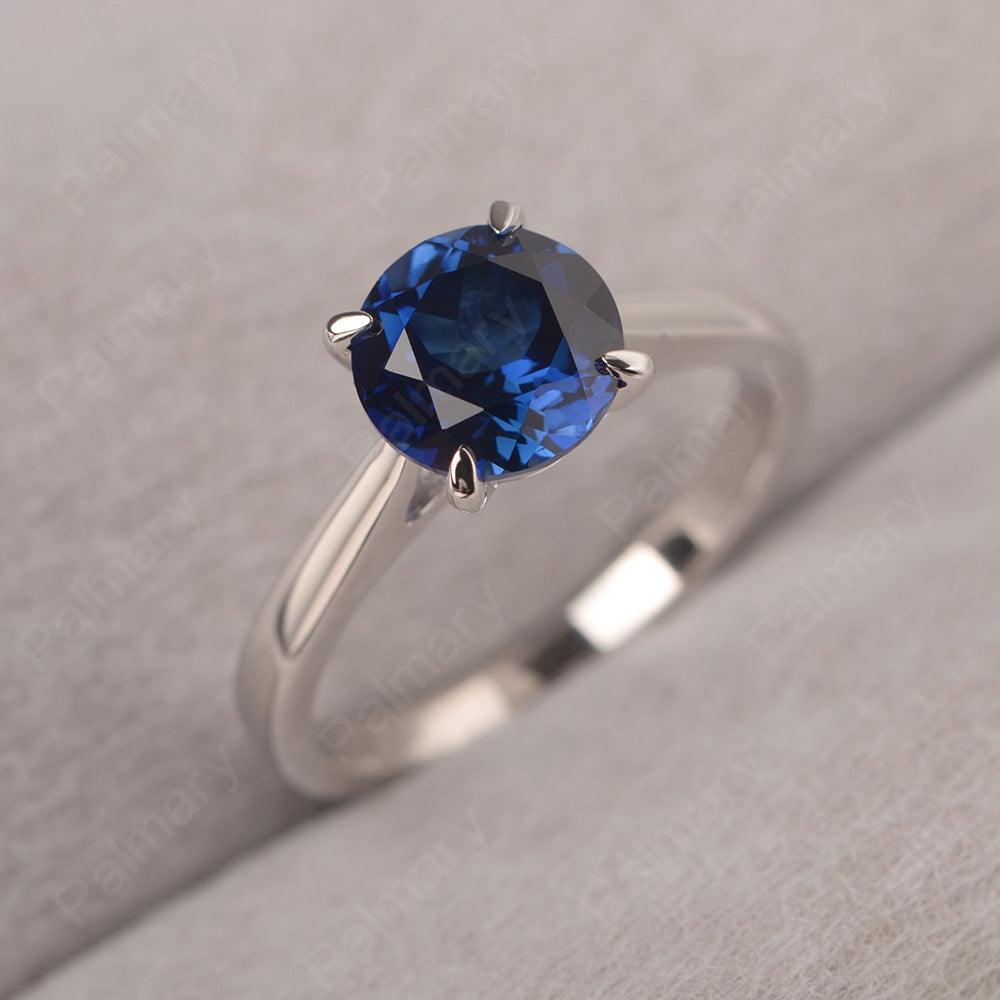 Sharp Prong Round Sapphire Solitaire Ring - Palmary