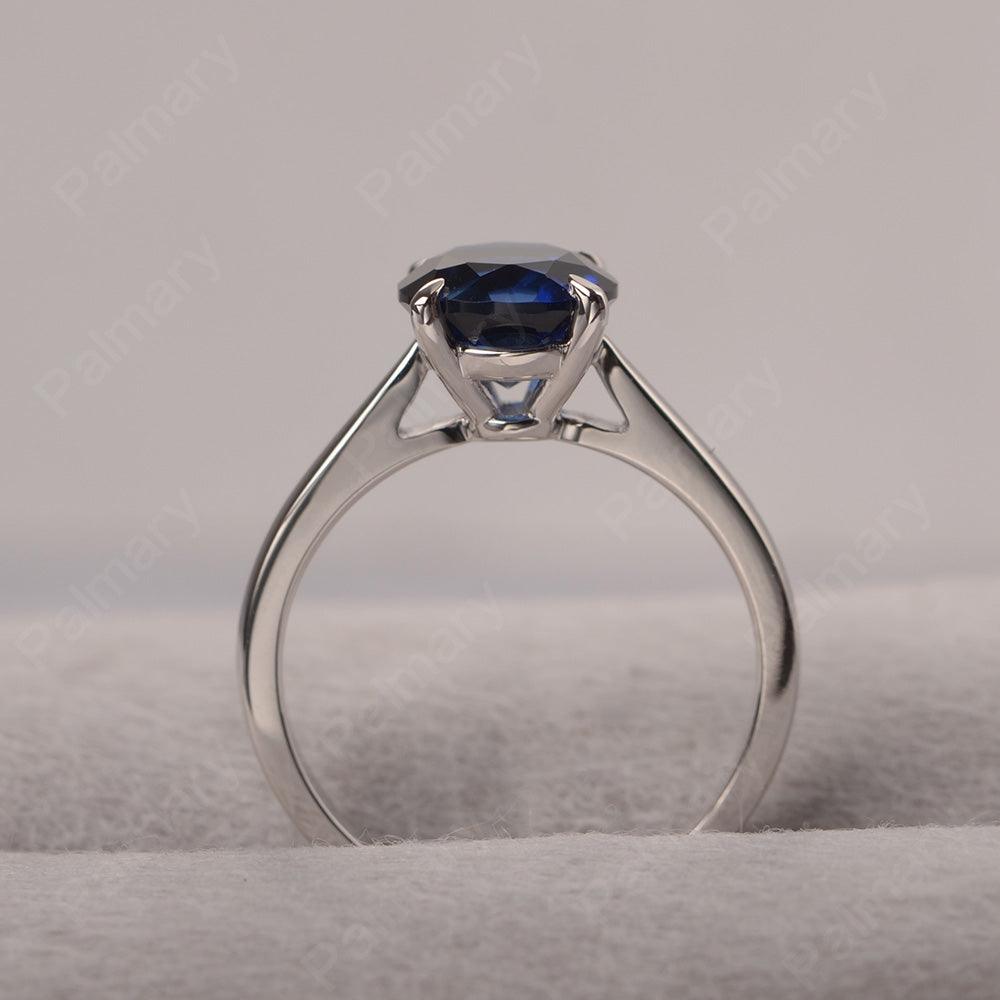 Sharp Prong Round Sapphire Solitaire Ring - Palmary