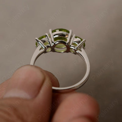 Three Stone Peridot Engagement Ring - Palmary