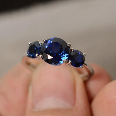 Three Stone Sapphire Engagement Ring - Palmary