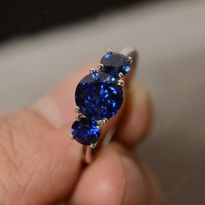 Three Stone Sapphire Engagement Ring - Palmary