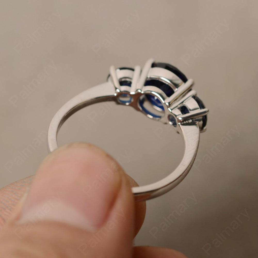 Three Stone Sapphire Engagement Ring - Palmary