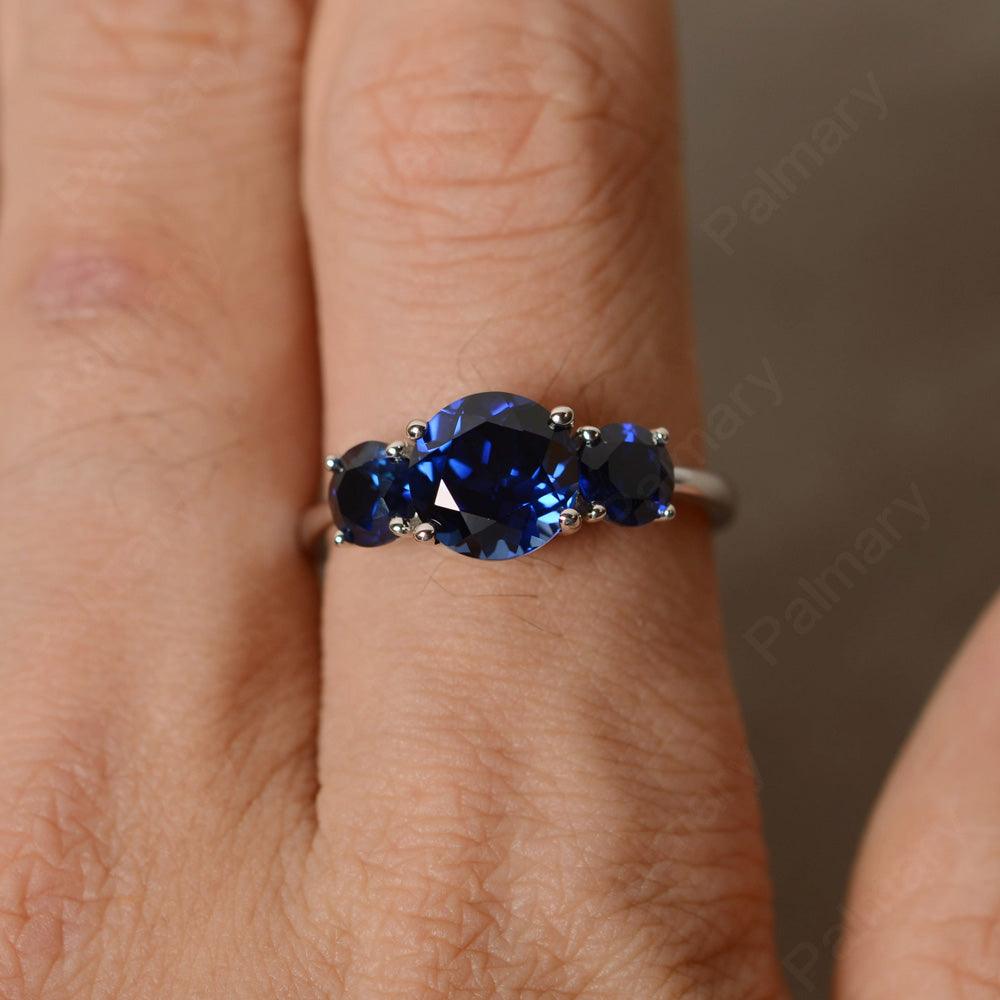 Three Stone Sapphire Engagement Ring - Palmary