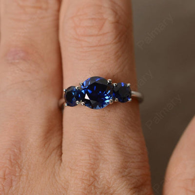 Three Stone Sapphire Engagement Ring - Palmary