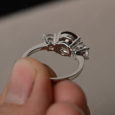 Three Stone Smoky Quartz  Engagement Ring - Palmary