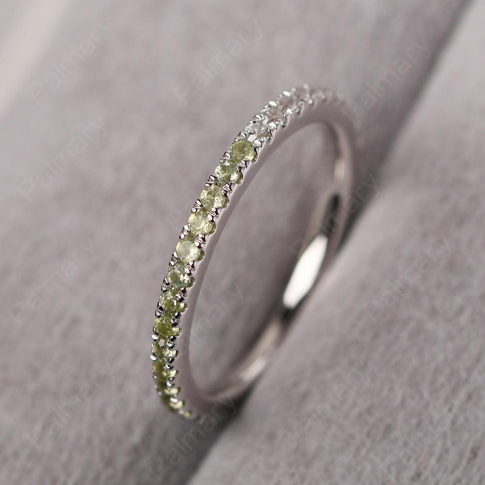 Cubic Zirconia And Emerald And Peridot Band Ring - Palmary