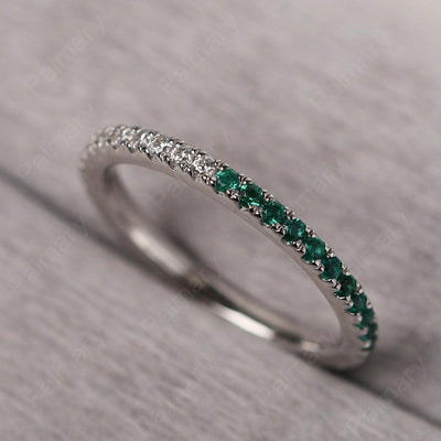 Cubic Zirconia And Emerald And Peridot Band Ring - Palmary