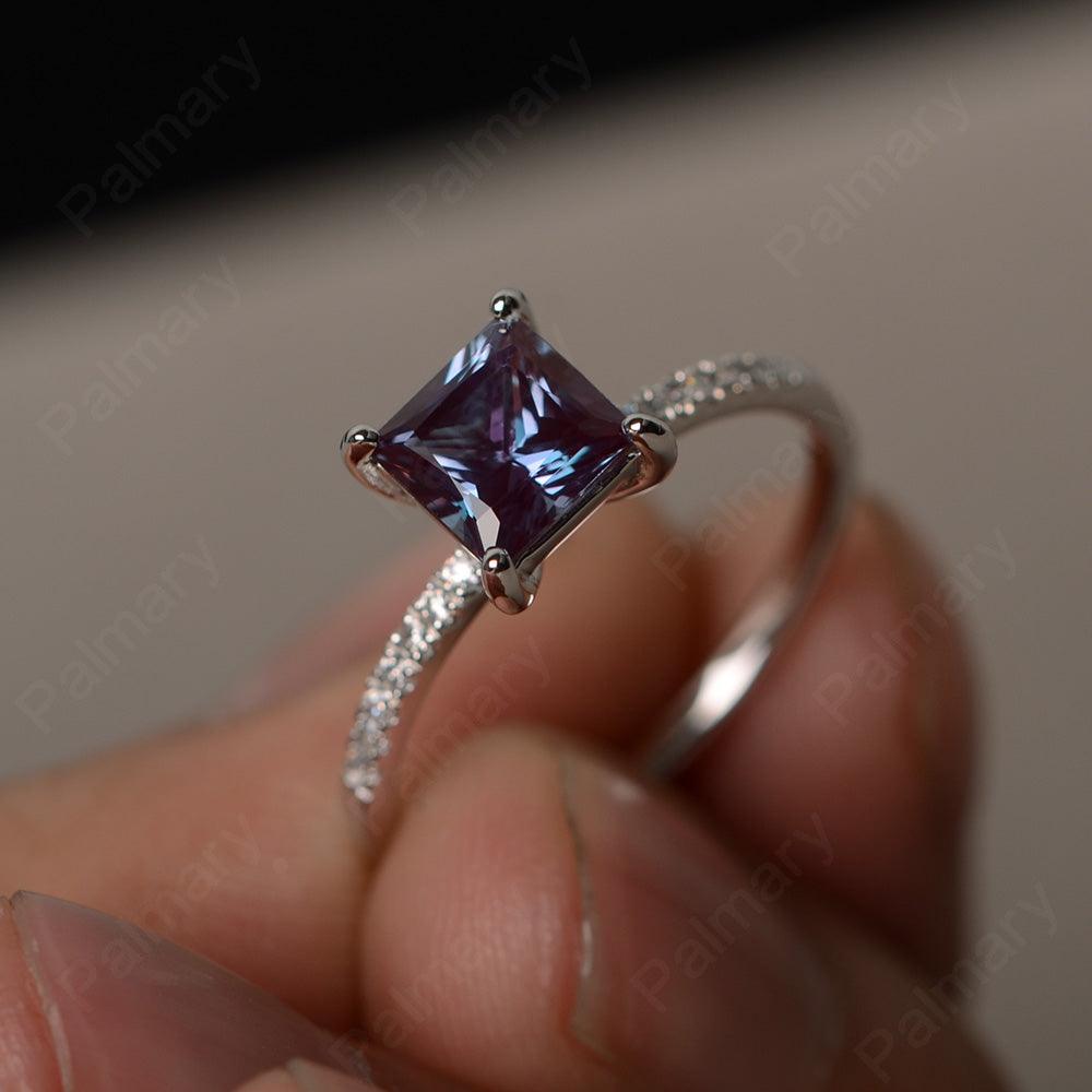 Princess Cut Alexandrite Ring - Palmary