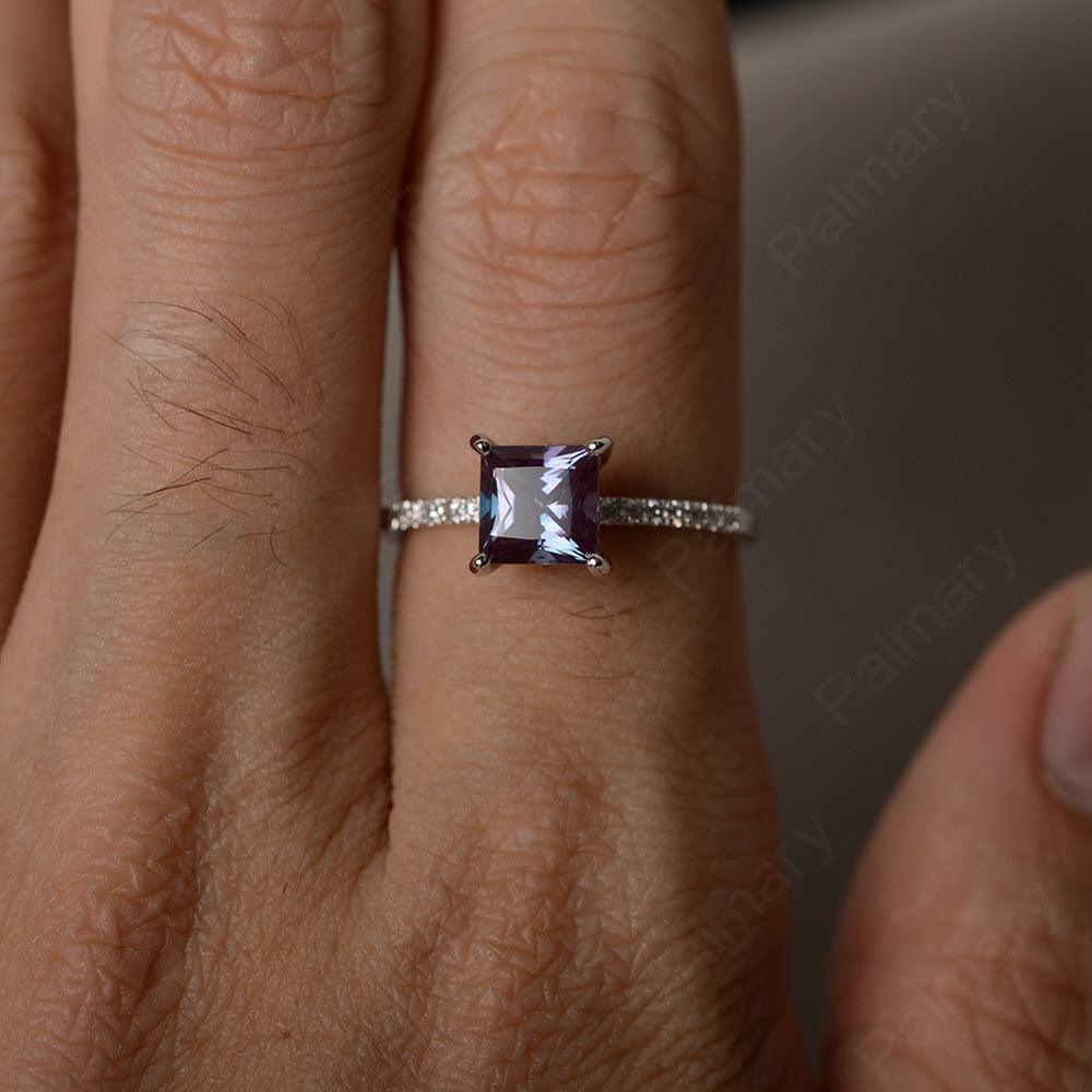 Princess Cut Alexandrite Ring - Palmary