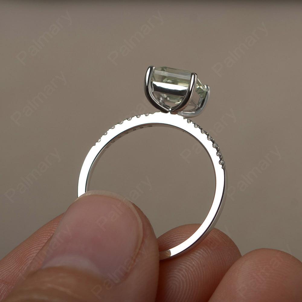 Square Cut Green Amethyst Ring - Palmary