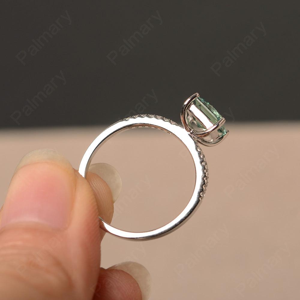 Princess Cut Green Sapphire Ring - Palmary