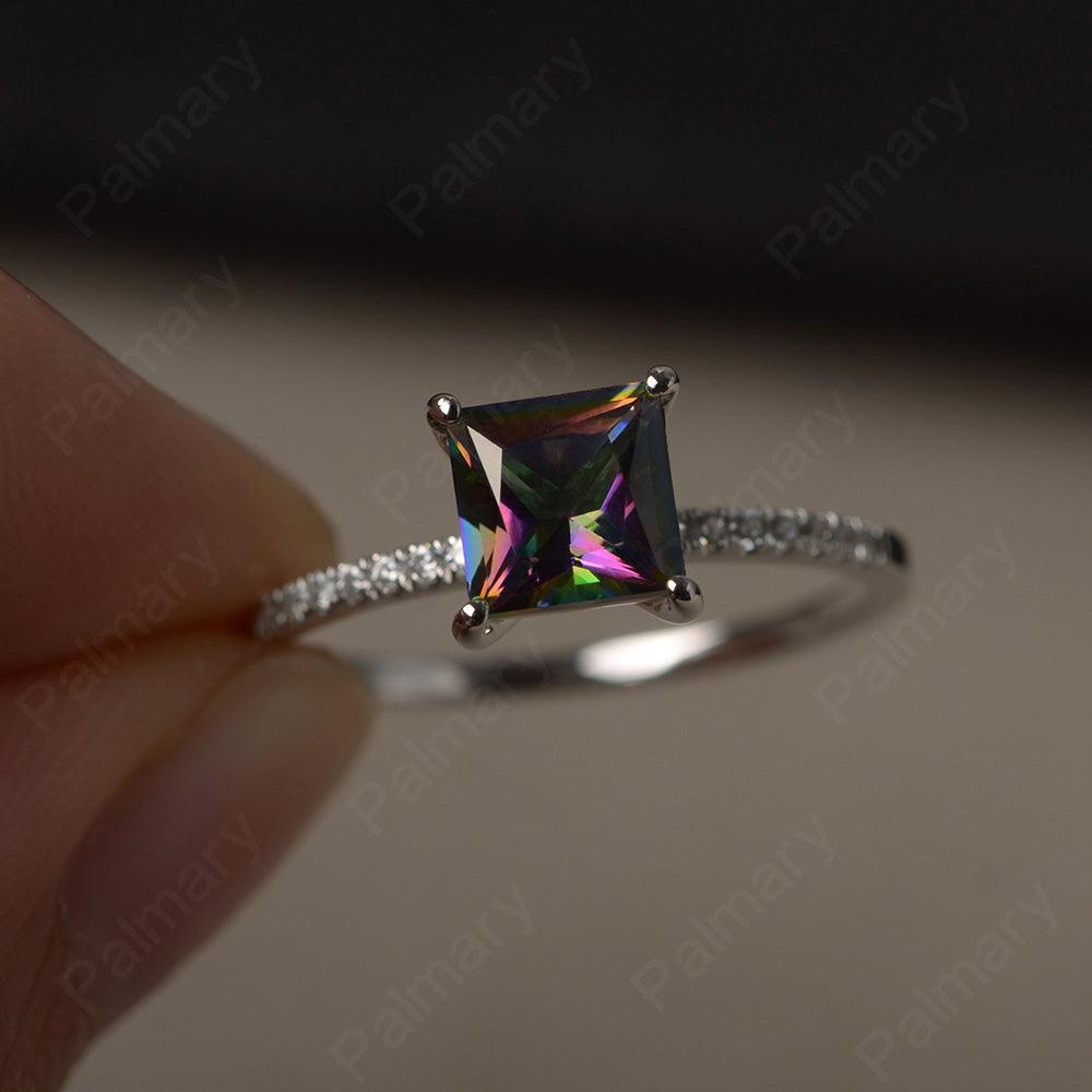 Princess Cut Mystic Topaz Ring - Palmary