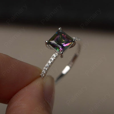 Princess Cut Mystic Topaz Ring - Palmary