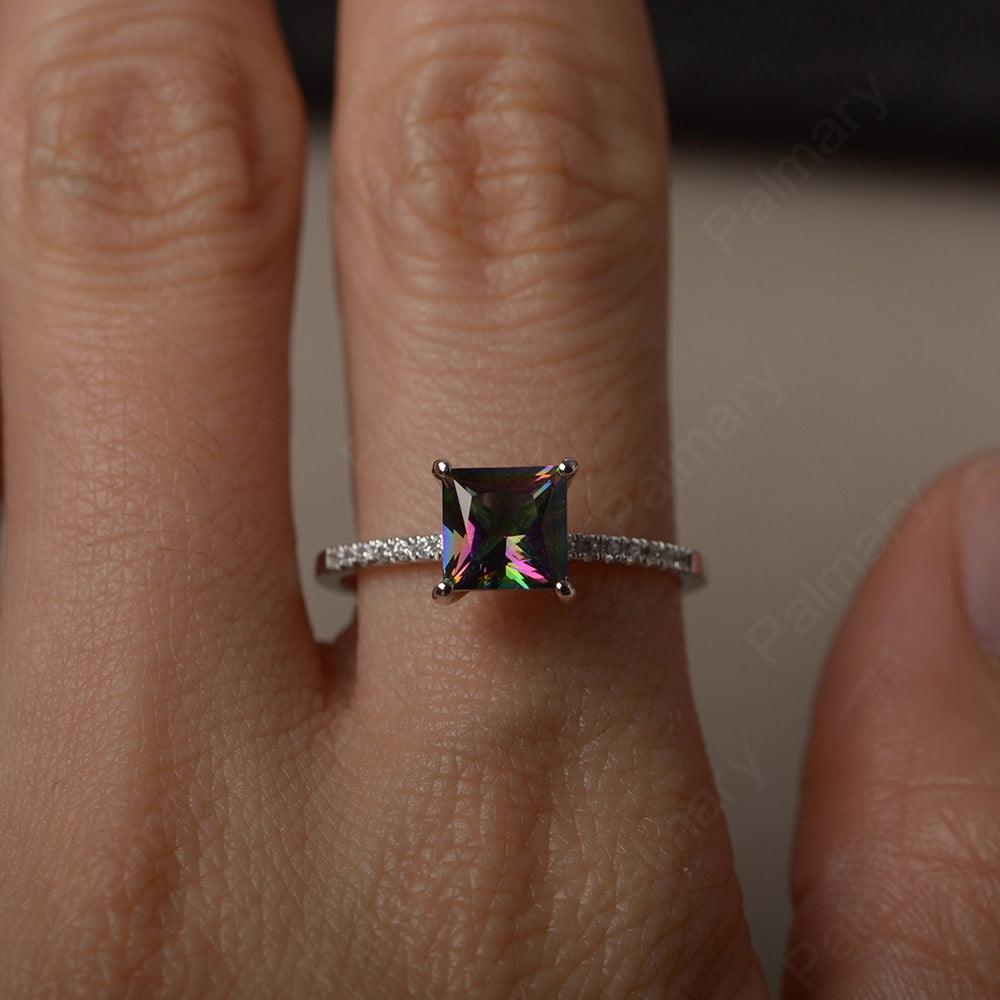 Princess Cut Mystic Topaz Ring - Palmary