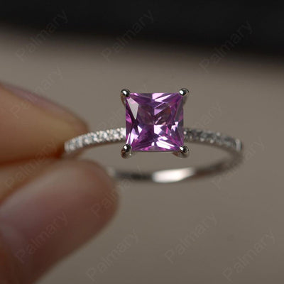 Princess Cut Pink Sapphire Ring - Palmary